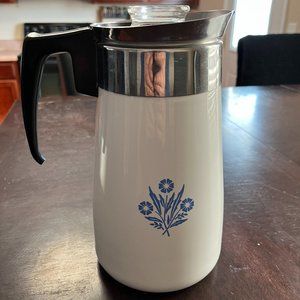 Vintage Corningware Blue Cornflower Coffee Perculator